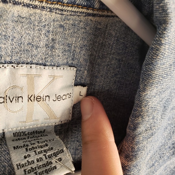 Calvin Klein Deniem Jacket Womens Size Large - Picture 2 of 6